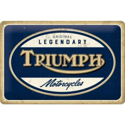 Abbildung von Nostalgic Art Retro Blechschild, 20 x 30 cm, Triumph Legendary Motorcycles Geschenk Idee für Biker, aus Metall, Vintage Design