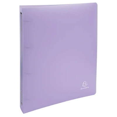 Abbildung von Exacompta 51975E 5er Pack Premium Kunststoff Ringbuch Chromaline aus transluzentem Polypropylen 4 Ringe Füllhöhe 30mm DIN A4 Maxi Plastikordner ideal für Büro und Schule, Pastell Farbe Mauve