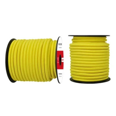 Abbildung von Abma Cord Gummiseil Expanderseil 8mm 20M Gummischnur UV Beständig Planenseil 100% Dehnung Spannseil für Plane, Anhängerplane, Sonnensegel, Zelte, Banner Neon Gelb