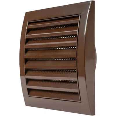 Abbildung von Ø100mm Außenmaß 148 x 153 mm Lüftungsgitter mit integriertem Schädlingsschutz, stabil, Lüftungsgitter, HVAC Lüftungsschlitzabdeckung, Abluftkanalabdeckung, Ablufthaube (Ø10 cm, Braun)