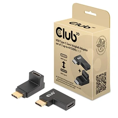 Abbildung von Club3D CAC 1528 USB Typ C Gen2 gewinkelte Adapter im Set von 2 Stück, bis zu 4K120Hz St./B
