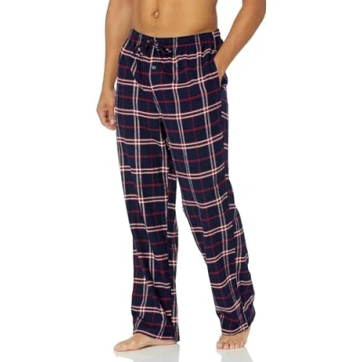 Abbildung von Amazon Essentials Herren Pyjamahose aus Flanell (erhältlich in Big &amp; Tall), Marineblau Rot Karomuster, M
