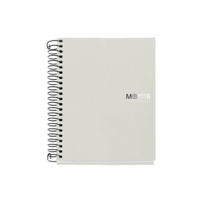 Abbildung von Miquelrius Notizbuch A6 Notebook The Original, 6 farbige Streifen, blickdichter Einband aus Polypropylen, Größe 105 x 148 mm, ohne Bohren, 150 Blatt 70 g/m², kariert, 5 grau