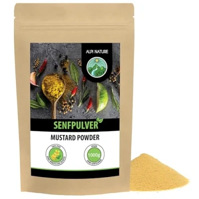 Abbildung von Senfpulver (1kg), Senfmehl 100% naturrein aus Senfkörnern, Senfsaat schonend getrocknet und gemahlen, natürlich ohne Zusätze, vegan