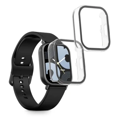 Abbildung von kwmobile 2X Cover kompatibel mit Xiaomi Redmi Watch 5 Lite Hülle Fullbody Fitnesstracker Case Set aus Glas Transparent