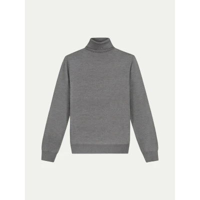 Abbildung von Aurélien Turtle/Rollkragenpullover Cashwool Weich wie Kaschmir Herren Grau Small Italienischer handgemachter mediterraner Stil &amp; exklusiver Luxus Pullover