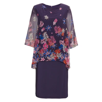 Abbildung von GOLDNER Abendkleid Kleid mit floralem Chiffonüberwurf