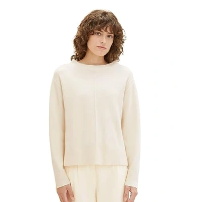 Abbildung von TOM Tailor MIT Struktur Strickpullover, Damen, Größe: XXL, Soft beige melange