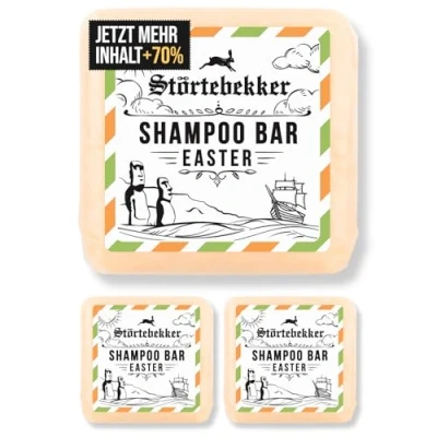 Abbildung von Störtebekker® Premium Festes Shampoo Osteredition (Bergamotte) (x3) Handgefertigtes, veganes für Herren &amp; Damen Wohlduftende Duschpflege Haut und Haar Feuchtigkeits