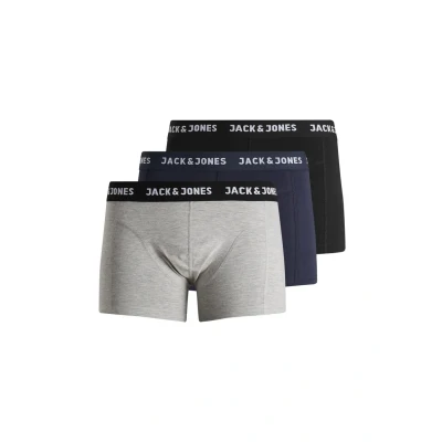 Abbildung von Jack &amp; Jones Jacanthony 3 PACK Boxerbriefs, Herren, Größe: XXL, Black blue nights light grey melange