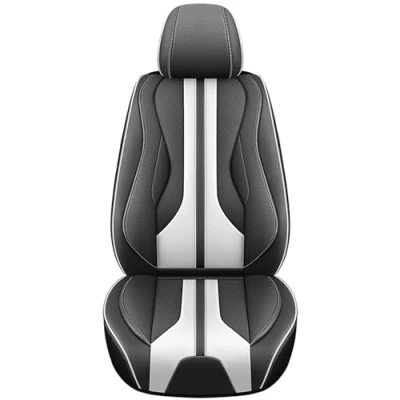 Abbildung von Eunncu Autositzbezüge komplettes Set Universal in Stylish Design Schonbezüge für Vordersitze und Rückbank Auto Sitzbezüge Airbag Kompatibel Premium Wasserdicht Sitzbezug, Weiß