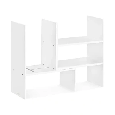 Abbildung von Navaris Bücherregal Schreibtisch Organizer 64x15,5x40 verstellbares Regal Weiß, 1 tlg.