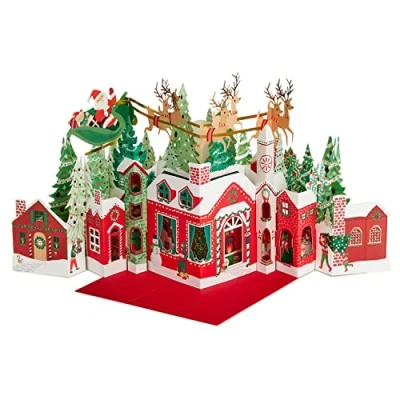 Abbildung von Hallmark Paper Wonder Pop Up Jumbo Weihnachtskarte, Weihnachtsmann und Schlitten Szenen Design, Mehrfarbig
