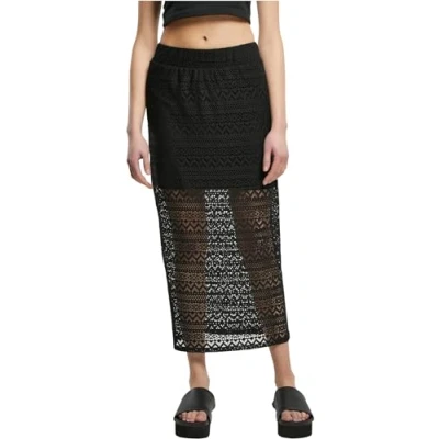 Abbildung von Urban Classics Stretch Crochet Maxirock, Damen, Größe: Small, Black