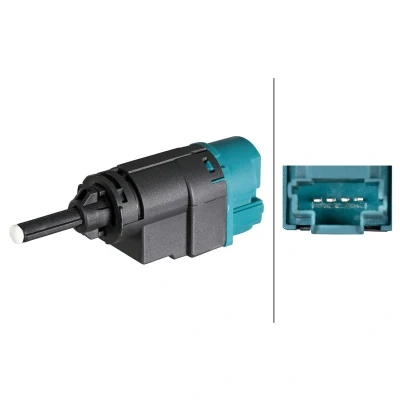 Abbildung von HELLA 6DD 010 966 731 Bremslichtschalter manuell (Fußbetätigung) 4 polig 12V RENAULT: Trafic 3 Bus, OPEL: Vivaro B Combi