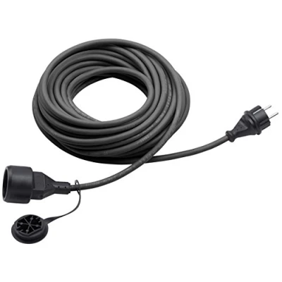 Abbildung von Meister Schutzkontakt Verlängerung 25 m Kabel schwarz Gummischlauchleitung IP44 Außenbereich / Kupplung mit Berührungsschutz Schuko 7435720
