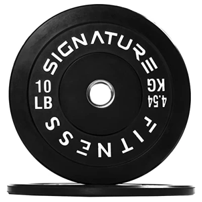Abbildung von Fitvids Bumper Plate Olympische Hantelscheiben mit Stahlnabe, 4,5 kg, Paar, Schwarz