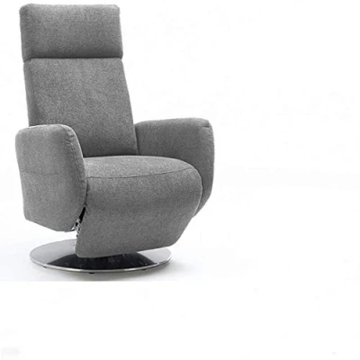 Abbildung von Cavadore TV Sessel Cobra / Fernsehsessel mit Liegefunktion, Relaxfunktion Stufenlos verstellbar Ergonomie L Belastbar bis 130 kg 71 x 112 82 Hellgrau