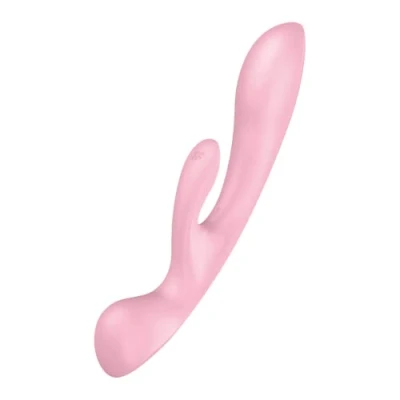 Abbildung von Satisfyer &#039;Triple Oh&#039;, 24 cm, 3 Motoren, flexibel, beidseitig verwendbar, Farbe:rosa