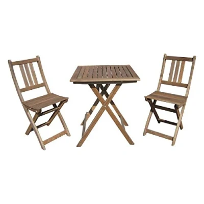 Abbildung von Sedex Balkonset Tampa Terassenset Bistroset Balkonmöbel 2X Klappsessel + 1x Tisch 60x60cm Eukalyptusholz massiv