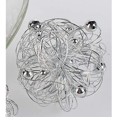 Abbildung von Formano Dekokugel Draht mit Kugeln, Silber glänzend Ø ca. 9 cm