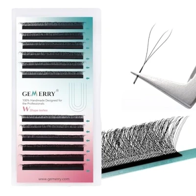 Abbildung von W förmig Selbstfächernde Wimpern d curl 0,07 Länge 10mm Volumentechnik Easy Fan Lashes 3D 5D 6D 8D Volumen lash Extensions von GEMERRY (W 0.07 10mm)