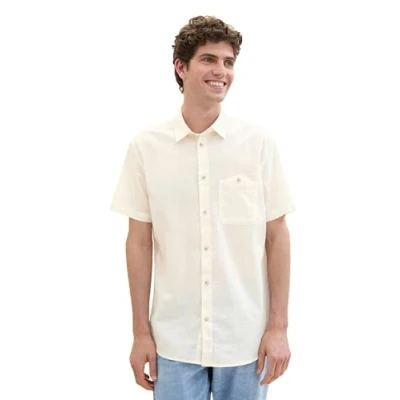 Abbildung von TOM Tailor Denim Hemd, Herren, Größe: Small, Soft light beige