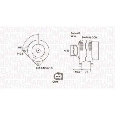Abbildung von MAGNETI MARELLI 063731905010 Lichtmaschine 12V 170A BMW: 5 Limousine, Touring, 7