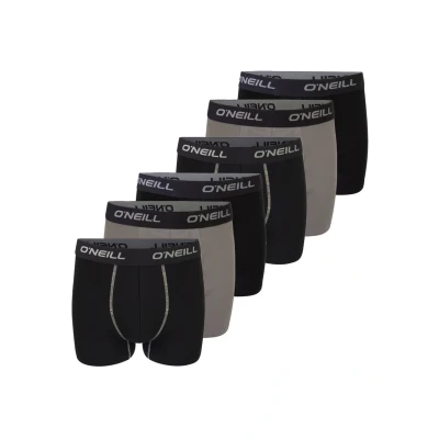 Abbildung von O&#039;Neill Boxershorts Herren 6er Pack Baumwolle Uni Sport Boxer Männer Basic Trunk Unterwäsche, Größe:XL, Vorteilspacks:6X Black Grey (7002)