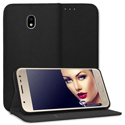 Abbildung von mtb more energy® Schutz Tasche Smart Magnet kompatibel mit Samsung Galaxy J3 2017 (SM J330, 5.0&#039;&#039;) schwarz Bookstyle Klapp Cover Hülle Wallet Case