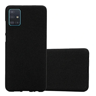 Abbildung von Cadorabo Hülle kompatibel mit Samsung Galaxy A51 4G / M40s Schutzhülle TPU Silikon Case Frost Design Slim Kratzfest Weiche Gummi Rundumschutz für in Schwarz
