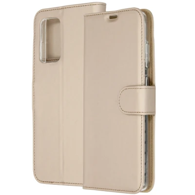Abbildung von Samsung Galaxy A72 Hülle Kunstleder Accezz Klapphülle Handyhülle Gold