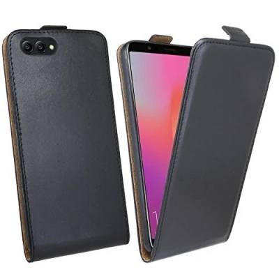 Abbildung von cofi1453 Klapptasche kompatibel mit Honor View 10 Schutztasche Schutzhülle Flip Tasche Hülle Zubehör Etui in Schwarz