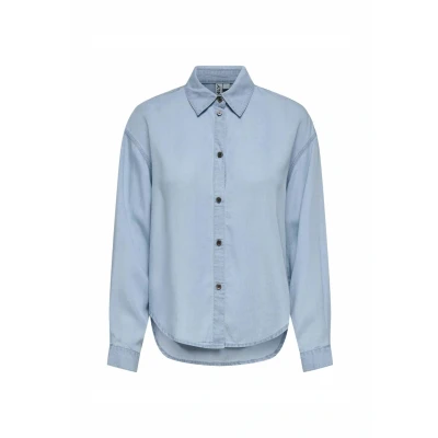 Abbildung von ONLY Hemdbluse, Damen, Größe: Medium, Light blue denim