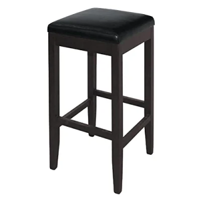 Abbildung von Barhocker aus Kunstleder, 760 x 410 mm, Schwarz, 2 Stück
