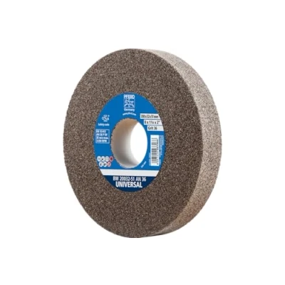 Abbildung von PFERD Schleifbockscheibe UNIVERSAL, 200x32x51mm, A36, 39009713 Harte Schleifscheibe für universelle Schleifaufgaben, mit Reduzierhülse (32mm)