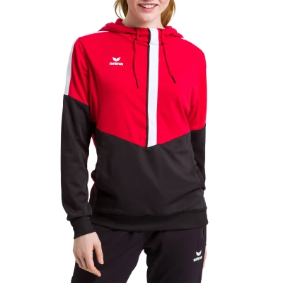Abbildung von Erima Squad Hoody Damen rotschwarzweiss, 40