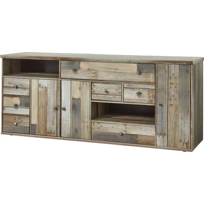 Abbildung von Innostyle Sideboard &quot;BONANZA&quot;, (1 St.), 3 Holztüren, 7 Schubladen, 9 Fächer, Softclose, ABS Kantenschutz
