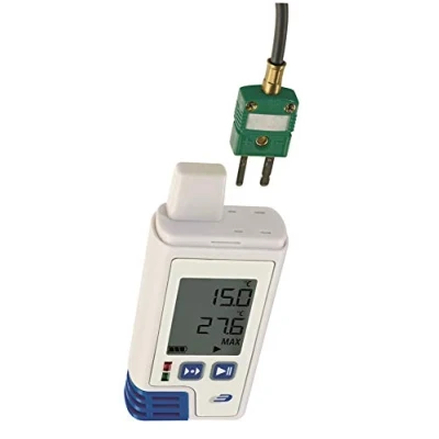 Abbildung von TFA Dostmann Datenlogger für temperatur LOG200 TC, 31.1060.02, Speicher 60.000 Datensätze, USB Schnittstelle, PDF Ausgabe, ISO Zertifikat, weiß mit
