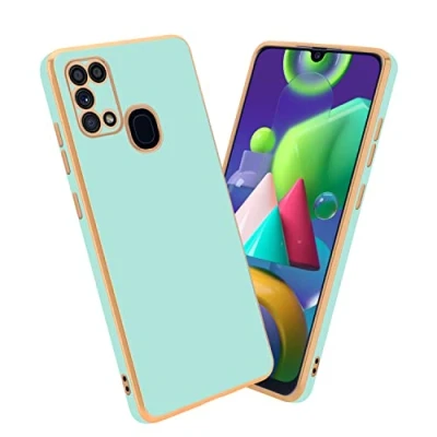 Abbildung von Cadorabo Hülle kompatibel mit Samsung Galaxy M31 Schutzhülle TPU Silikon Case Liquid Design Kameraschutz Slim Kratzfest Weiche Gummi Rundumschutz für in Grün