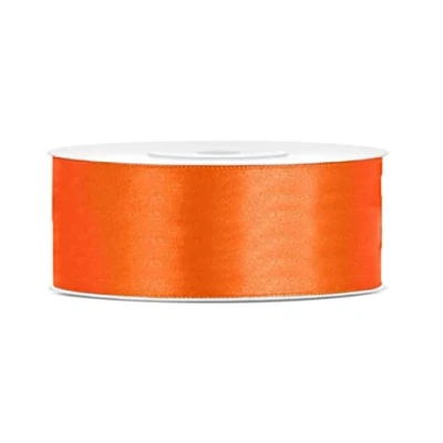 Abbildung von Rolle 25 Meter Satinband orange 38mm breites Schleifenband Satin Dekoband Geschenkband Deko Band Geschenkverpackung