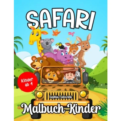 Abbildung von Safari Malbuch ab 4: Kinder Mädchen Geschenke Mitbringsel Kindergeburtstag