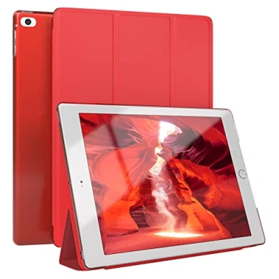 Abbildung von EAZY Case Schutzhülle für iPad 6/5 Air 2 1 Hülle 9.7 Zoll Smart Cover Tablet Smartcase zum Aufstellen Klapphülle mit Standfunktion Sleep Wake Up Funktion Tasche Kunstleder Etui Rot