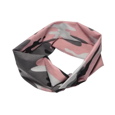 Abbildung von Raffiniertes, breites Damen Haarband aus Baumwolljersey, Handarbeit meiner Nähwerkstatt (Camouflage)
