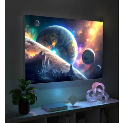 Abbildung von MyMaxxi Pixlip Poster Kosmisches Universum Wandbild Design Wand Dekoration, Foto Mehrfarbig Leuchtrahmen Weltraum, 60x42 cm, Rahmen: nur Druck