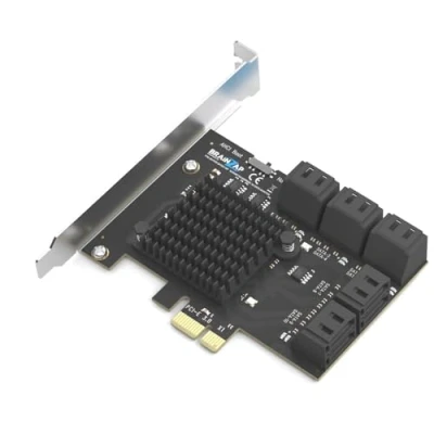 Abbildung von BRAINZAP 10 Port PCIe x1 zu SATA III/SATA 3 6 GBIT/s Erweiterungskarte Karte PCI Express E ASMedia ASM1061 JMicron JMB575