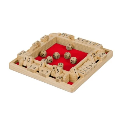 Abbildung von relaxdays Spiel, Shut The Box für 4 Spieler