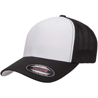 Abbildung von Flexfit Unisex Mesh Fitted 2 Tone Trucker Mütze, schwarz/weiß, Einheitsgröße