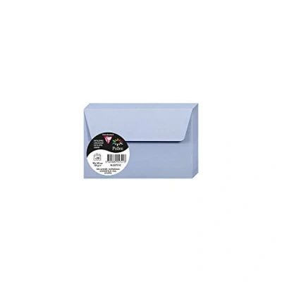 Abbildung von Clairefontaine 55721C Packung mit 20 Umschläge Pollen, 90 x 140 mm, 120g, ideal für Einladungen und Korrespondenz, Lavendelblau, 1 Pack