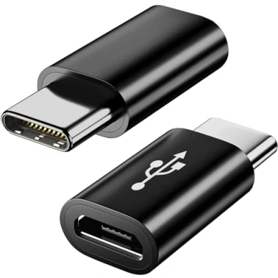 Abbildung von DragonTrading Micro USB auf C Adapter, Typ Stecker Buchse Adapter Kompatibel mit Handys, Tablets und mehr (Schwarz)